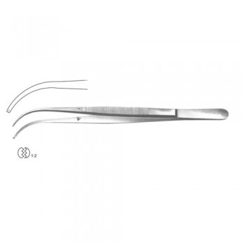 Bonner-Modell Dissecting Forceps 1x2 Teeth - With Plateau Stainless Steel, 9.5 cm - 3 3/4"